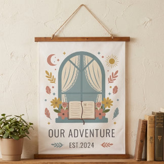 Tapisserie Suspendue Impression d'art de fleurs de fenêtre de cottage r