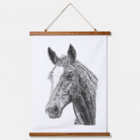 Impression d'art équin Tête de cheval étalon éclai