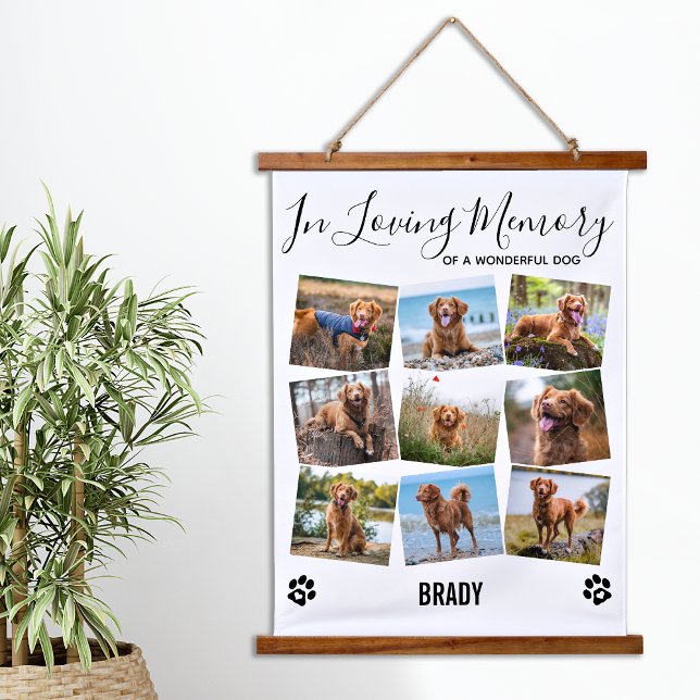 Tapisserie Suspendue In Love Memory Pet Dog Memorial Photo Collage (Créateur téléchargé)