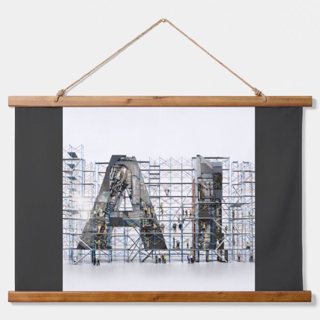 Tapisserie Suspendue Industrial Letterform – AI (Devant)