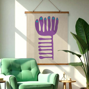 Tapisserie Suspendue Inspiré de Matisse Violet et Bleu