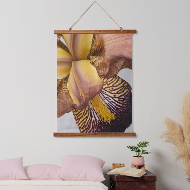 Tapisserie Suspendue Iris Barbu Fleur Jaune et Violet (Chambre à coucher)