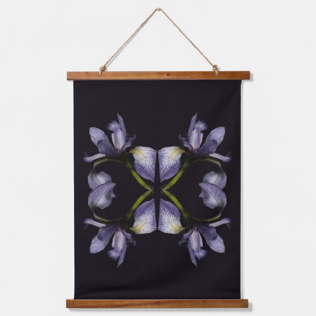 Tapisserie Suspendue Iris Fleur de Drapeau Bleu Abstrait (Recto)