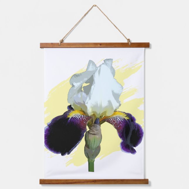 Tapisserie Suspendue Iris pourpre et blanc (Recto)