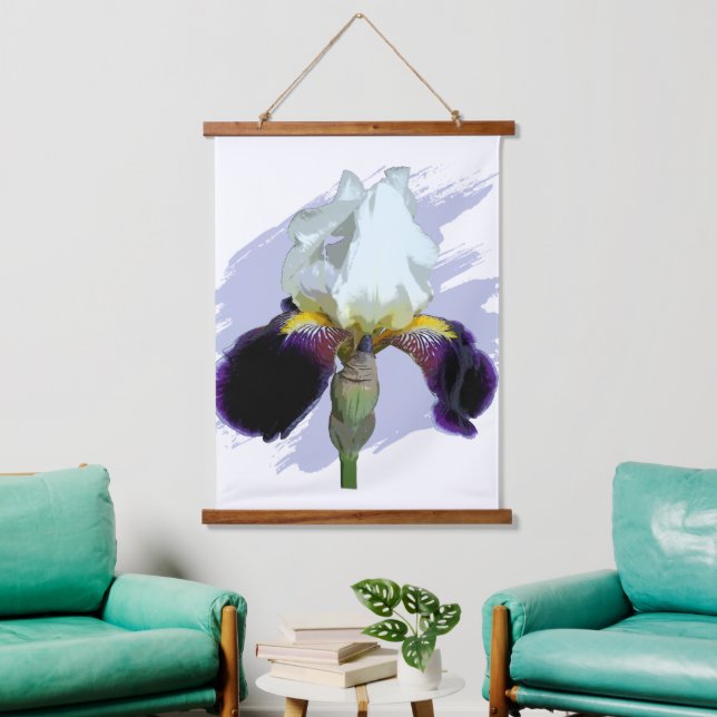 Tapisserie Suspendue Iris violet et blanc (Salon)