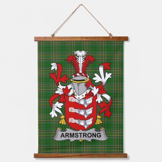 Tapisserie Suspendue Irish Armstrong Coat of Arms Family Crest (Recto)