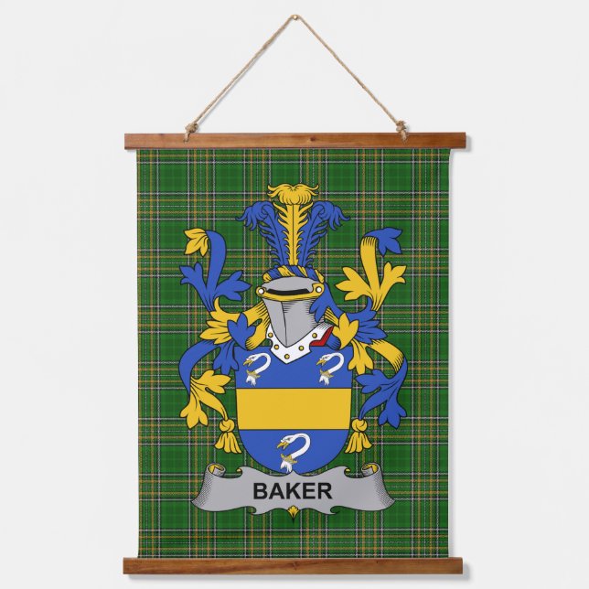 Tapisserie Suspendue Irish Baker Coat of Arms Family Crest (Recto)