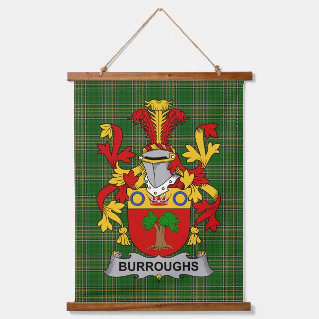 Tapisserie Suspendue Irish Burroughs Coat of Arms Family Crest (Recto)