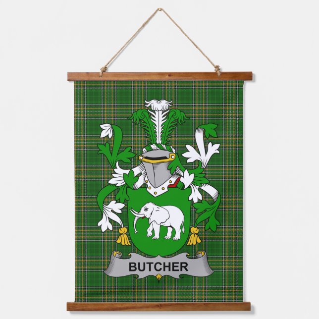 Tapisserie Suspendue Irish Butcher Coat of Arms Family Crest (Recto)