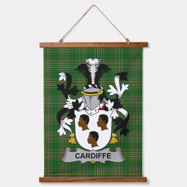 Tapisserie Suspendue Irish Cardiffe Coat of Arms Family Crest (Recto)