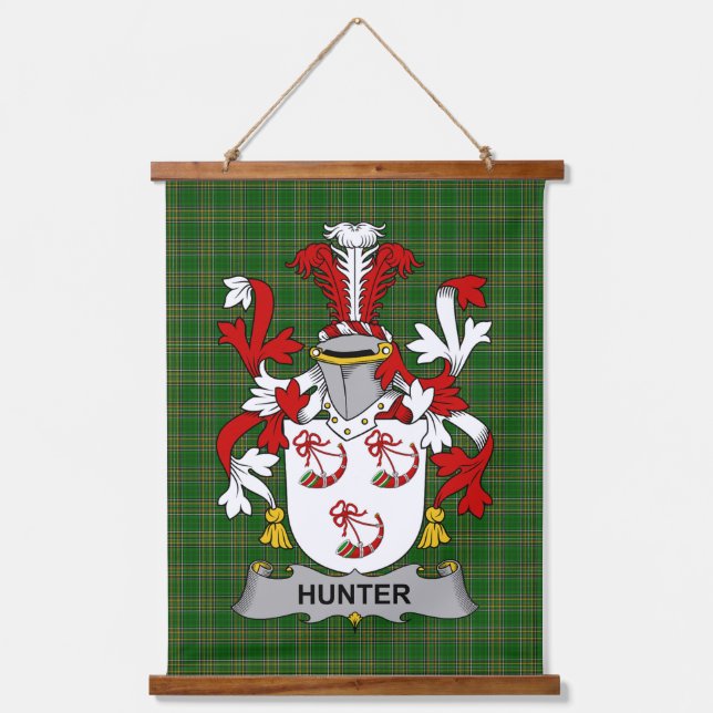Tapisserie Suspendue Irish Hunter Coat of Arms Family Crest (Recto)
