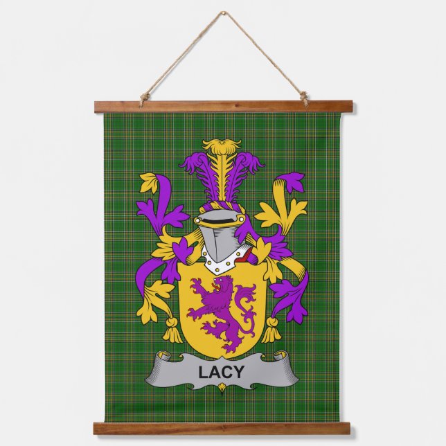 Tapisserie Suspendue Irish Lacy or De Lacy Coat of Arms Family Crest (Recto)