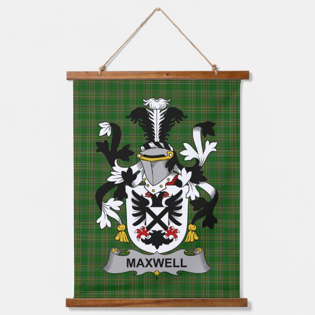Tapisserie Suspendue Irish Maxwell Coat of Arms Family Crest (Recto)