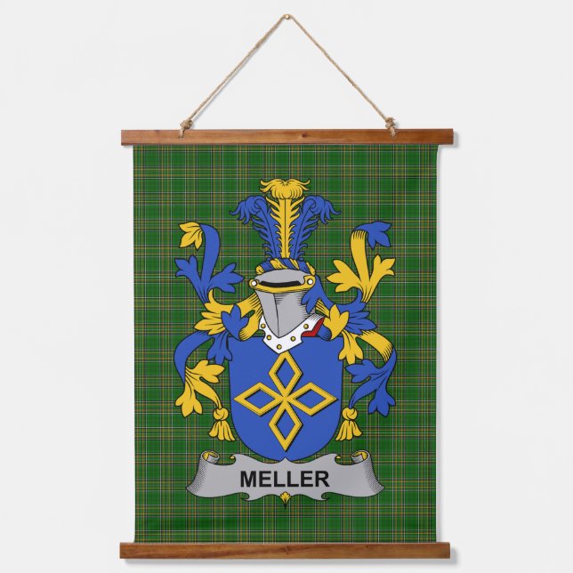 Tapisserie Suspendue Irish Meller Coat of Arms Family Crest (Recto)