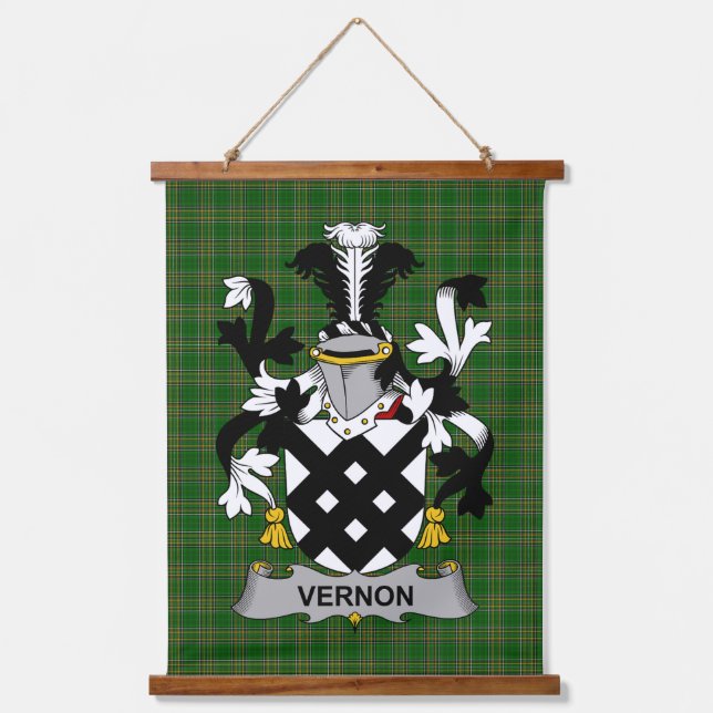 Tapisserie Suspendue Irish Vernon Coat of Arms Family Crest (Recto)