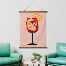 Italian Cocktail Happy Hour Vintage Retro Abstract