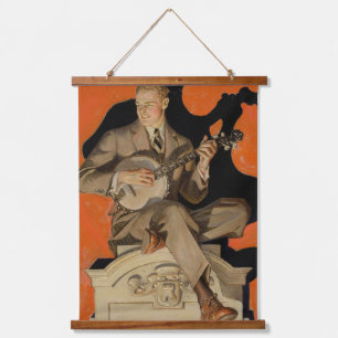 Tapisserie Suspendue J.C. Leyendecker Joueur de banjo 1920 Art déco Art