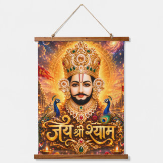 Tapisserie Suspendue Jai Shri Khatu Shyam Ji Œuvre d'art dévotionnel