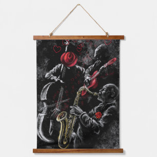 Tapisserie suspendue J'aime la musique jazz - Art