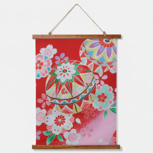 Tapisserie Suspendue Japonais KIMONO Textile, motif floral