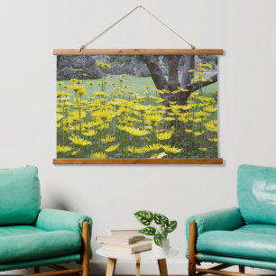 Tapisserie Suspendue Jardin de fleurs de Doronicum jaune Floral