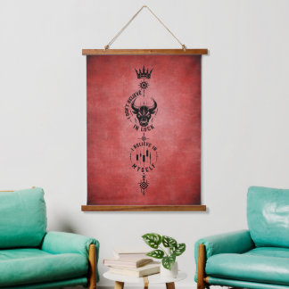 Tapisserie Suspendue Je crois en moi Symbole Trader Rouge Cramoisi