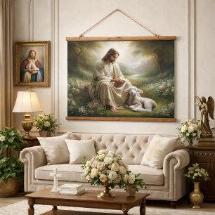 Tapisserie Suspendue Jésus et agneau
