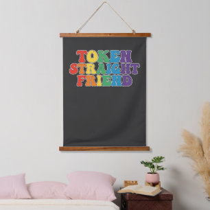 Tapisserie Suspendue Jeton de fierté LGBT Groovy Ami hétéro