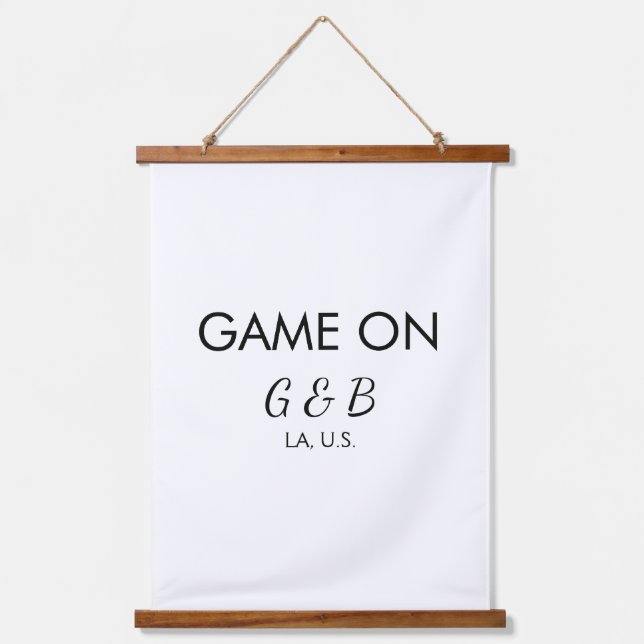 Tapisserie Suspendue Jeu ajouter nom du couple mariage lieu ville g (Recto)