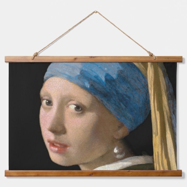 Tapisserie Suspendue Johannes Vermeer - Fille avec une oreille perle (Devant)