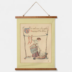 Tapisserie Suspendue Jolie Dame Vintage