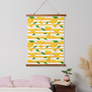 Tapisserie Suspendue Jouer Motif de tranche orange avec Feuilles verts