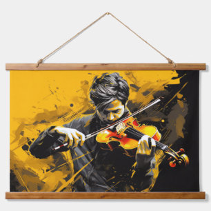 Tapisserie Suspendue Joueur de violon Peinture Art Décor Abstrait