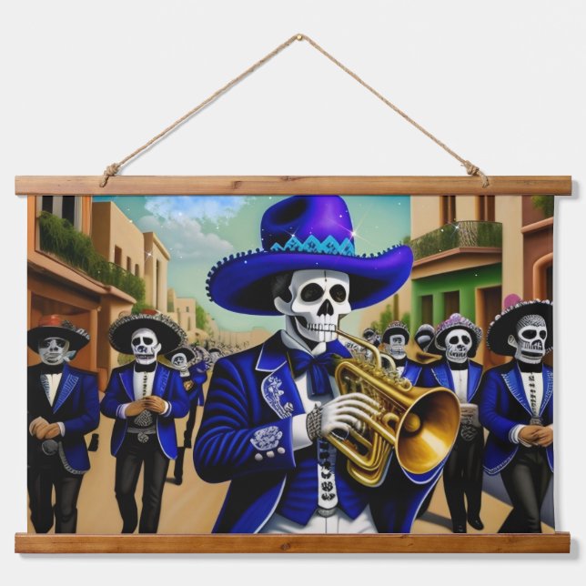 Tapisserie Suspendue Jour des morts Mariachi Art Tapestry (Devant)