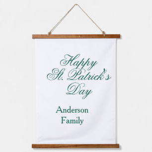 Tapisserie Suspendue Joyeuse Saint-Patrick famille nom vert minimal