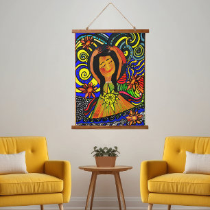 Tapisserie Suspendue Joyeuse sérénité : une célébration de la paix inté