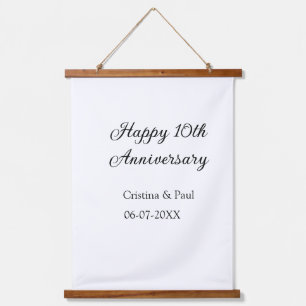 Tapisserie Suspendue Joyeux 10e anniversaire simple nom de mariage mini