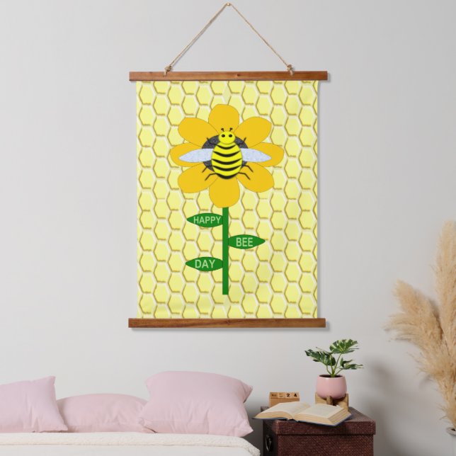 Tapisserie Suspendue Joyeux Jour des abeilles Anniversaire Bumblebee (Chambre à coucher)