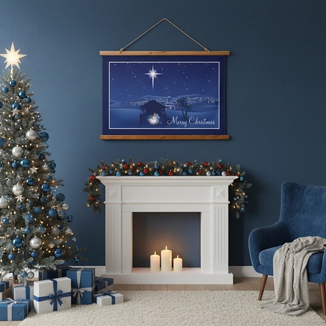 Tapisserie Suspendue Joyeux Noël Nativité (Créateur téléchargé)