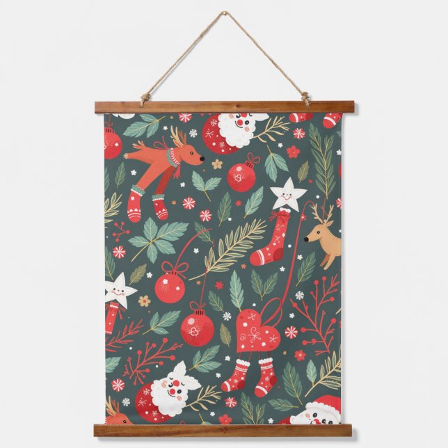 Tapisserie Suspendue Joyeux Noël Whimsy (Recto)