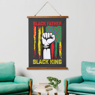 Tapisserie Suspendue Juneteenth Black Father Day Papa Roi Célébrant F