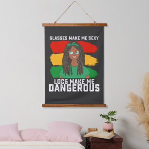Tapisserie Suspendue Juneteenth Lunettes Locs Me Rendent Dangereux