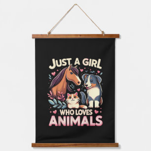 Tapisserie Suspendue Juste Une Fille Qui Aime Les Animaux Mignon Amoure