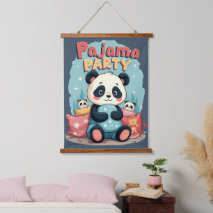 Tapisserie Suspendue Kawaii Panda Pajama Party Cosy Slepov esthétique