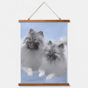 Tapisserie Suspendue Keeshond Paire de Kees Peinture Art animal origina