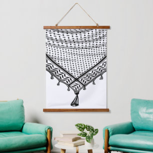 Tapisserie Suspendue Keffiyeh Écharpe palestinienne tissu traditionnel