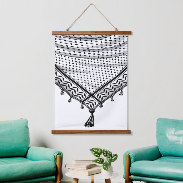 Tapisserie Suspendue Keffiyeh Écharpe palestinienne tissu traditionnel (Salon)