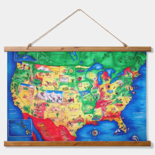 Tapisserie Suspendue Kids US Mur de carte