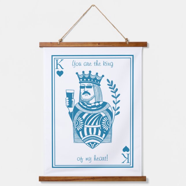 Tapisserie Suspendue King of my Heart Wood Topped Wall Tapestry  (Recto)