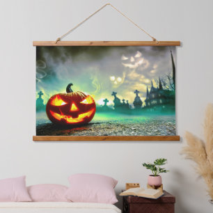 Tapisserie Suspendue La citrouille lumineuse Halloween de SlipperyJoe